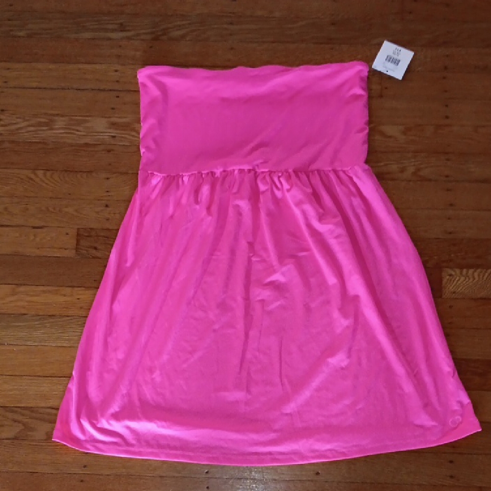 OP Bright Hot Pink Strapless Girls Dress